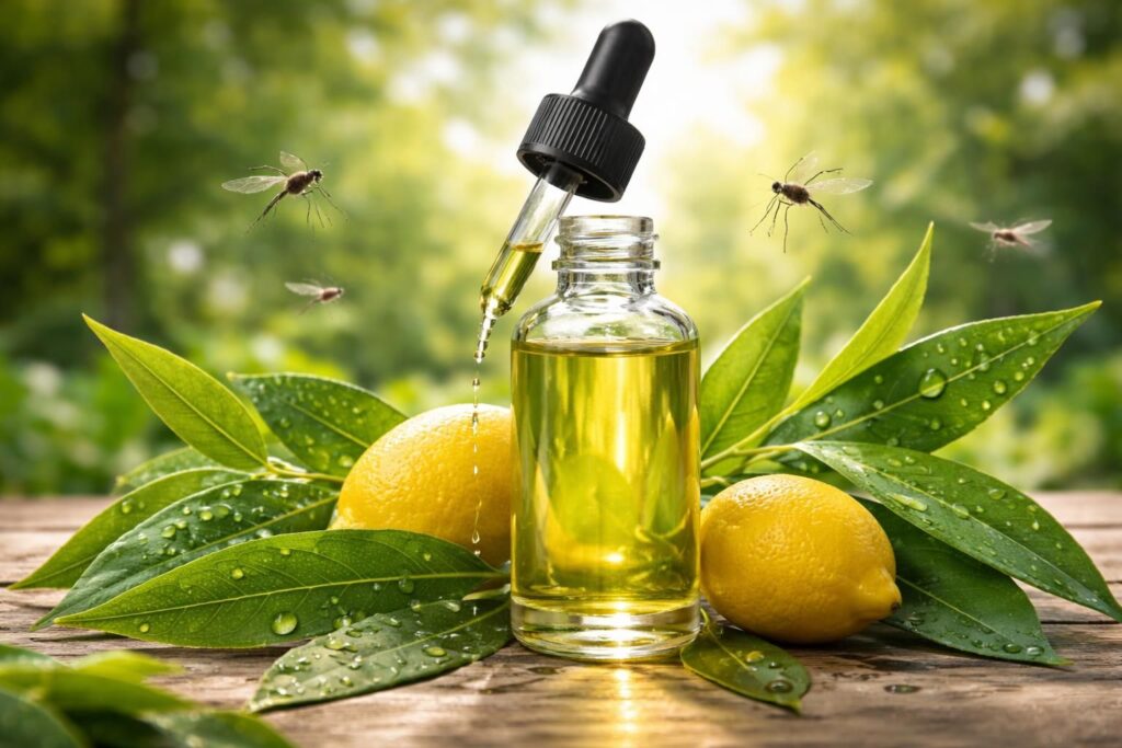 découvrez les bienfaits de l'huile essentielle d’eucalyptus citronné, une solution naturelle et efficace pour repousser les moustiques et profiter de l'été en toute sérénité.
