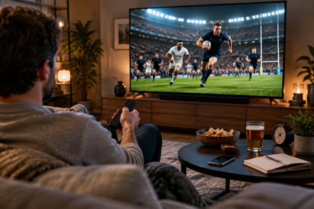 découvrez le programme rugby du jour et les chaînes qui diffusent les matchs en direct : horaires, retransmissions tv et options de streaming.